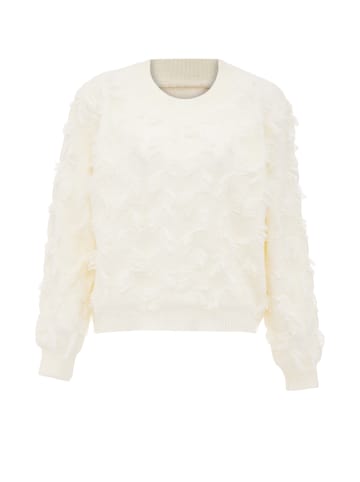 Swirly Damen Strickpullover in Wollweiss