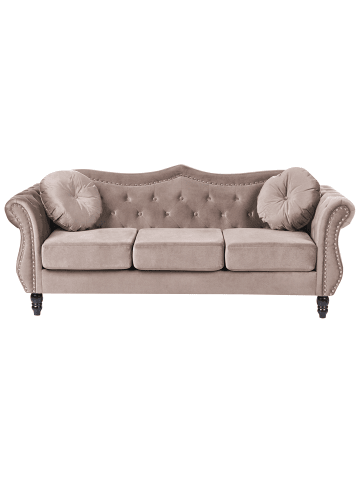 Beliani 3-tlg 3-Sitzer Sofa SKIEN in Beige/Schwarz