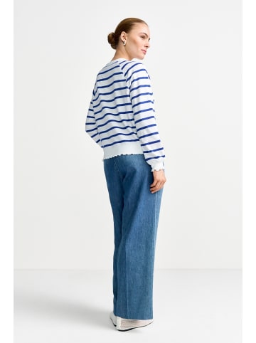 Rich & Royal Sweatshirt in ecru marine