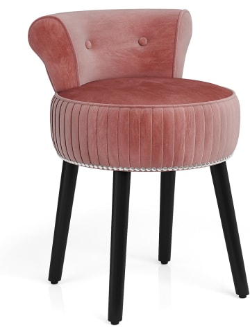 COSTWAY Samt Schminkhocker in Rosa