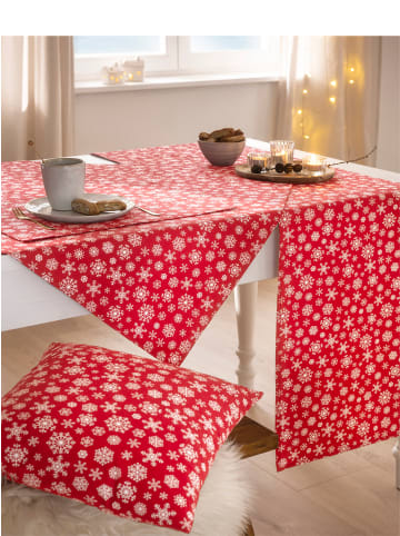 Sieh an! Tischwäsche in rot-weiß-bedruckt