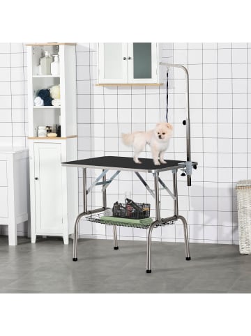 Pawhut Hundepflegetisch Gummi+ Edelstahl