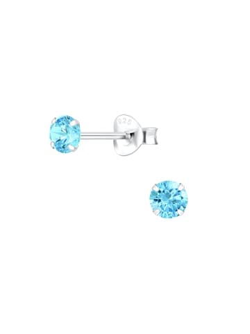 Alexander York Ohrringe, Ohrstecker KRISTALL aqua in 925 Sterling Silber, 2-tlg.