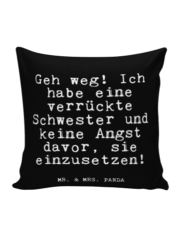 Mr. & Mrs. Panda Zierkissen Geh weg! Ich habe... mit Spruch in Schwarz