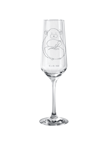 Mr. & Mrs. Panda Sektglas Chinchilla Blume ohne Spruch in Transparent