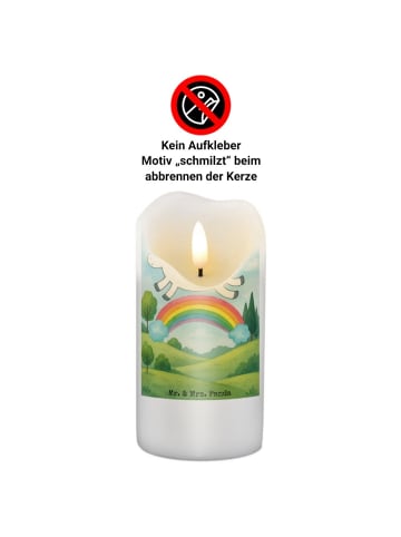 Mr. & Mrs. Panda Kerze Einhorn Regenbogen Design ohne Spruch in Weiß