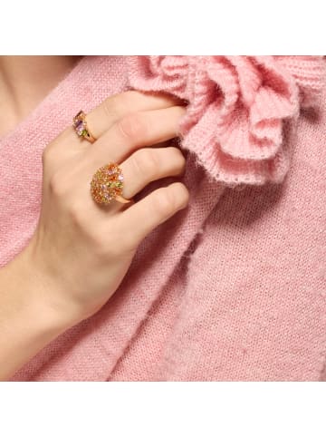 Luxenter Ring Okrom mit 18 Karat Goldfinish-Okrom multicolored