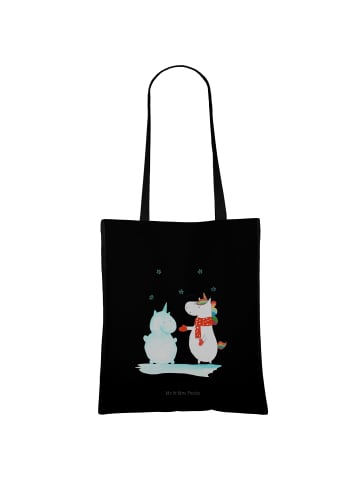 Mr. & Mrs. Panda Einkaufstüte Einhorn Schneemann ohne Spruch in Schwarz