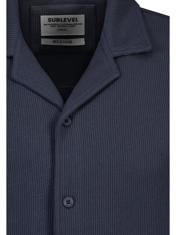 Sublevel Klassisches Hemd Knopfleiste Reverskragen in Blau-2