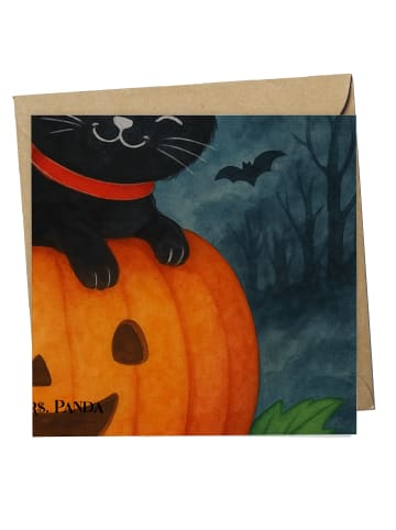 Mr. & Mrs. Panda doppelkarte Schwarze Katze Design ohne Spruch in Weiß