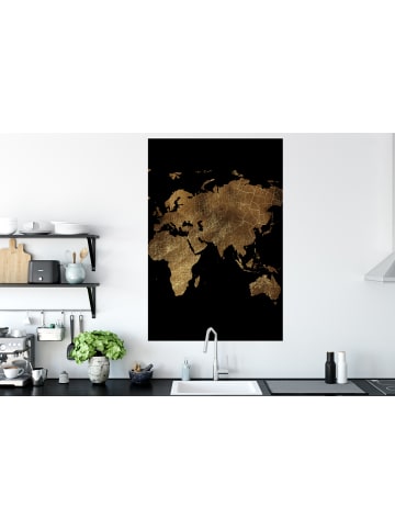 OnlyWow Wandtattoo Weltkarte gold schwarz