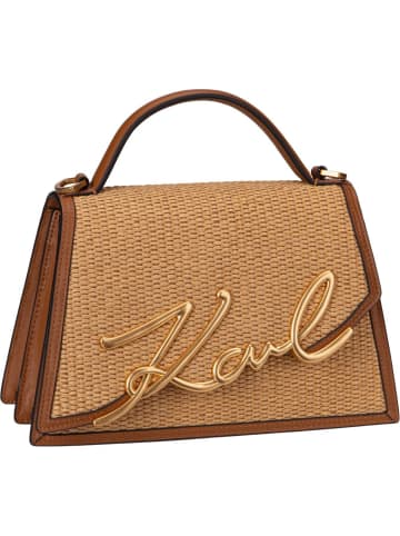 Karl Lagerfeld Handtasche K/Signature 2.0 MD Raffia in Natural/Tan