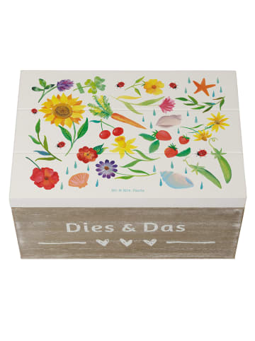 Mr. & Mrs. Panda Truhe Holz Sommer mit Spruch in Bunt