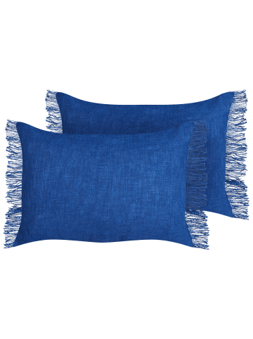Beliani 2er-Set Dekokissen MABA in Blau