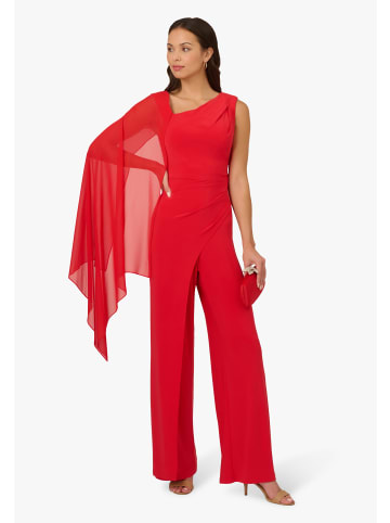 Adrianna Papell Jumpsuit Asymmetrical Jersey Jumpsuit in Cayenne