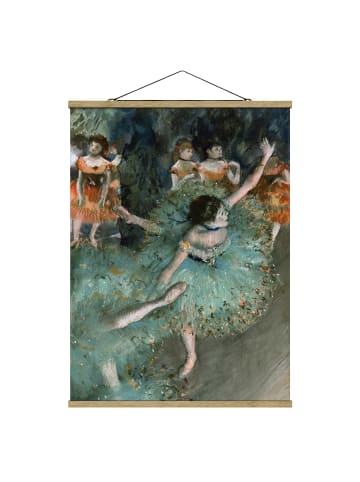 WALLART Stoffbild - Edgar Degas - Tänzerinnen in Grün in Türkis