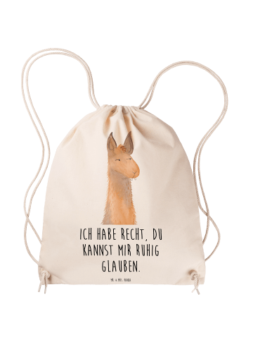 Mr. & Mrs. Panda Sportbeutel Lamakopf Genervt mit Spruch in Creme