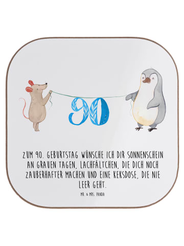 Mr. & Mrs. Panda Untersetzer für Gläser 90. Geburtstag Maus Ping... in Weiß