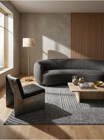 KADIMA DESIGN Outdoor-Teppich Geometrisch pflegeleicht Balkon Terrasse Outdoor in Anthrazit