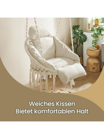 SONGMICS Hängesessel Sognia in Weiß - (B)69.5 x (H)124 x (T)76 cm