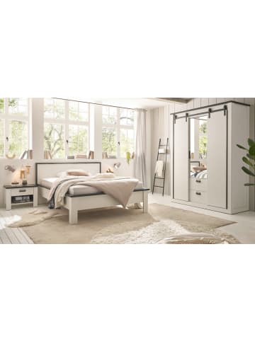 Furn.Design Schlafzimmer-Set 4-teilig in weiß Pinie Landhaus mit Bett 140 x 200 cm