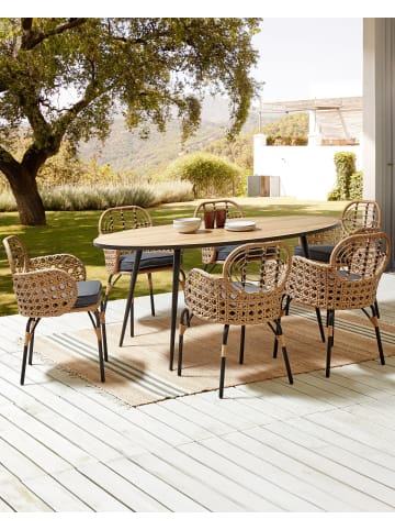 Beliani 6er-Set Gartenstuhl PRATELLO in /Beige/Grau