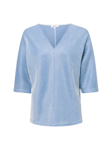 s.Oliver Sweatshirt in blau weiß