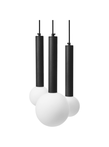 Beliani Pendelleuchten BOUES in Schwarz/Weiß - (W) 30 x (H) 183 x (L) 20 cm