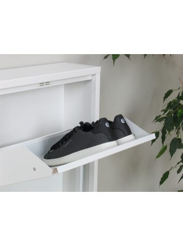 ebuy24 Schuhschrank Pisa Weiß 100 x 16 cm