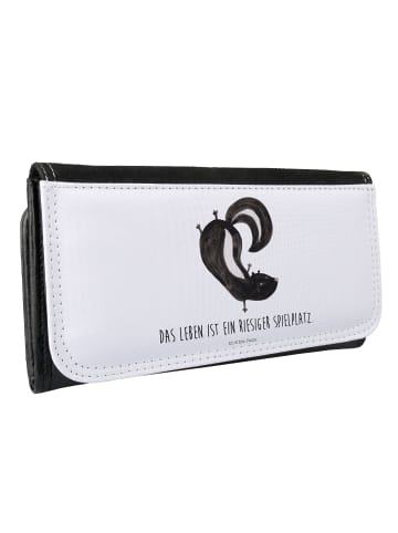 Mr. & Mrs. Panda Damen Portemonnaie Stinktier Handstand mit Spruch in Weiß