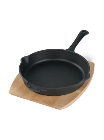 Stoneline Gusseisenpfanne | Emaille Bratpfanne in Schwarz