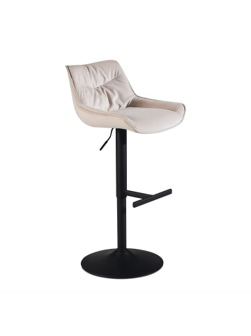 KADIMA DESIGN Barhocker Samt Hocker mit Lehne 86 - 106 cm, Küchenhocker in Beige