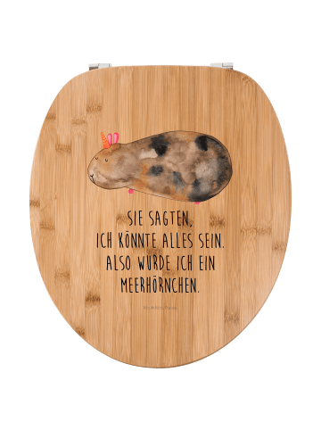 Mr. & Mrs. Panda Motiv WC Sitz Einhorn Meerschweinchen mit Spruch in Braun