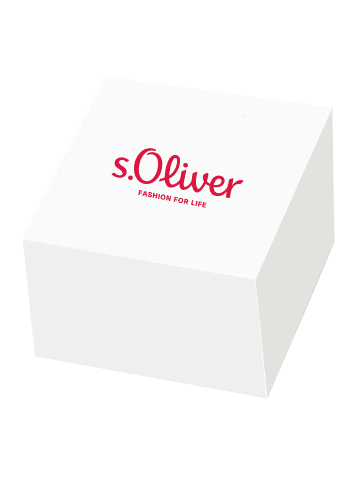 S. Oliver Jewel Quarzuhr Leder, Edelstahl in Braun