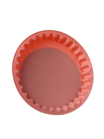 MARELIDA Backform Silikon Kuchenform Tarteform Quicheform rund D: 26,5cm in rosa
