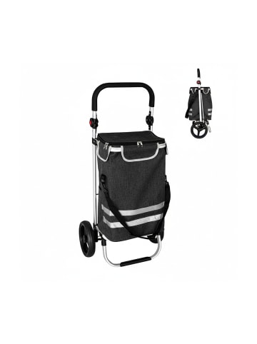 relaxdays Einkaufstrolley in Schwarz - 45 l