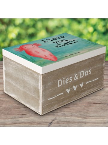 Mr. & Mrs. Panda Erinnerungsbox Axolotl Liebe Design mit Spruch in Weiß