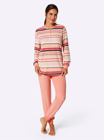 WITT WEIDEN Schlafanzug in apricot-geringelt