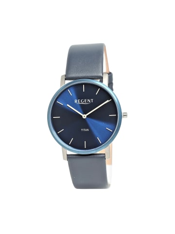 Regent Armbanduhr-Analog dunkelblau mittel (ca. 39mm) Regent Lederarmband