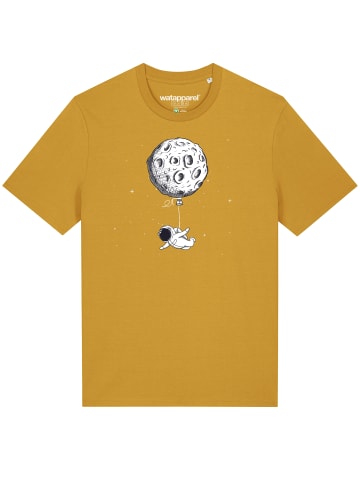 wat? Apparel T-Shirt Funny Spaceman in Ocker