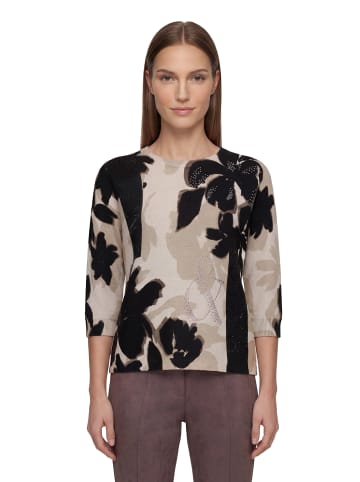Betty Barclay Strickpullover mit Fledermausärmeln in Beige/Schwarz