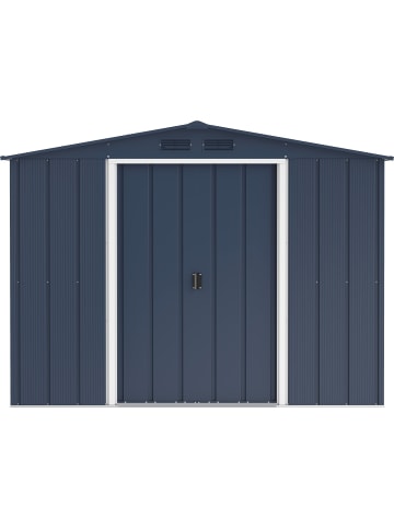 VCM Metall Gerätehaus 262x234 Gartenhaus Schiebetüren in Anthrazit