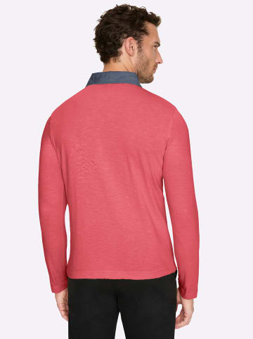 WITT WEIDEN Langarm-Poloshirt in grapefruit