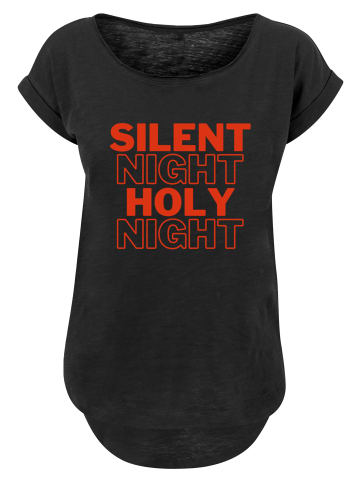 F4NT4STIC Long Cut T-Shirt Silent Night Holy Night Weihnachten in schwarz