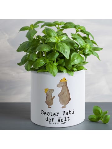 Mr. & Mrs. Panda Blumentopf Groß Bär Bester Vati der Welt mit Sp... in Weiß