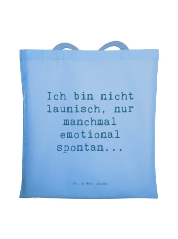 Mr. & Mrs. Panda Henkeltasche Spruch Emotionen ausdrücken mit Sp... in Sky Blue