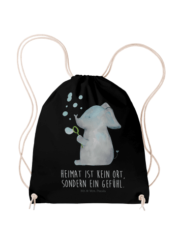 Mr. & Mrs. Panda Gymnastiktasche Elefant Seifenblasen mit Spruch in Schwarz