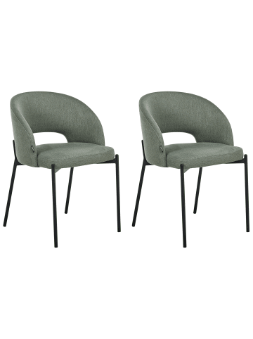Beliani 2er-Set Esszimmerstuhl PENNY in Grün/Schwarz