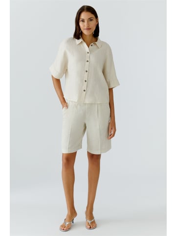 Oui Leinenbluse in biscuit