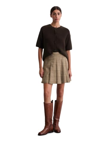 Marc O'Polo Karierter Minirock A-Shape in Medium Brown